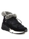 ASH Mitsouko Suede, Leather & Fur Wedge Booties
