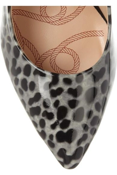 Shop Lucy Choi London Aster Leopard-print Patent-leather Pumps In Animal Print