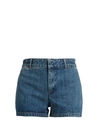 Apc Mini Cotton-denim Shorts In Washed-blue