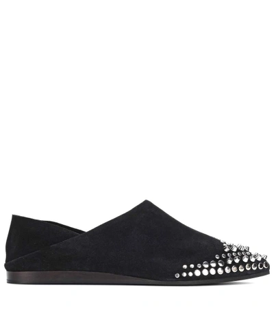Shop Mcq By Alexander Mcqueen Liberty Fold Embellished Suede Shoes In Llack