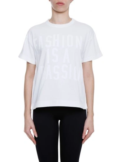 Shop Sacai T-shirt In White Logotype|bianco