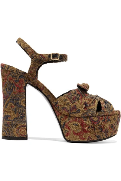 Saint Laurent Tapestry Platform Sandals