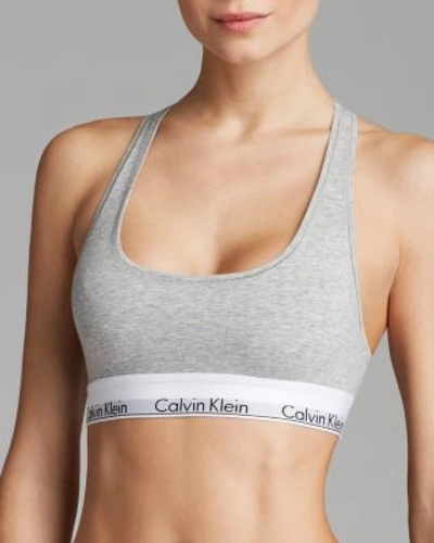 Shop Calvin Klein Modern Cotton Bralette In Gray