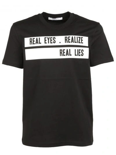 Shop Givenchy : Black Real Eyes Realize Real Lies T-shirt