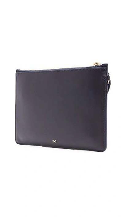 Shop Anya Hindmarch Zip Top Pouch In Indigo