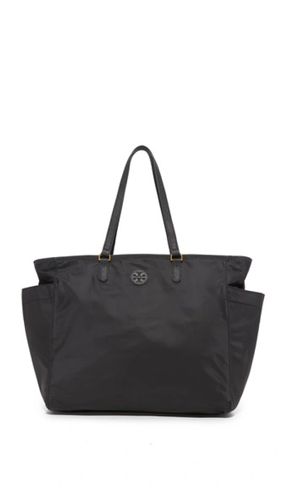 Tory Burch Scout Messenger Diaper Bag - Black In Black/gold