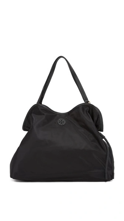 Tory Burch Scout Nylon Tote - Black In Black/gold