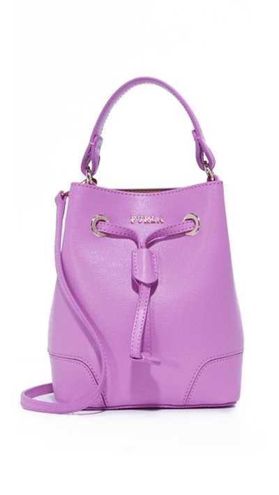 Furla Stacy Mini Drawstring Bag In Lilla,