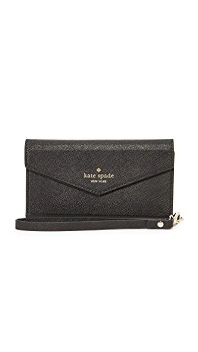 Shop Kate Spade Envelope Wristlet For Iphone 7 In Black