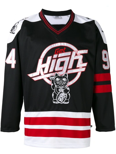 Gcds Patched Techno Satin Hockey Jersey In Black