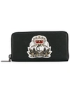 Christian Louboutin Panettone Crest-embellished Leather Wallet In Black