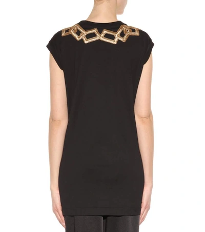 Shop Dolce & Gabbana Embellished Cotton T-shirt In Black