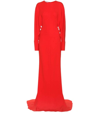 Shop Stella Mccartney Long Crêpe Gown In Lipstick