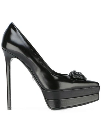Shop Versace Platform Toe Stilettos In D41 Noir