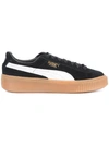 Puma Basket Suede Platform Creeper, Black/white