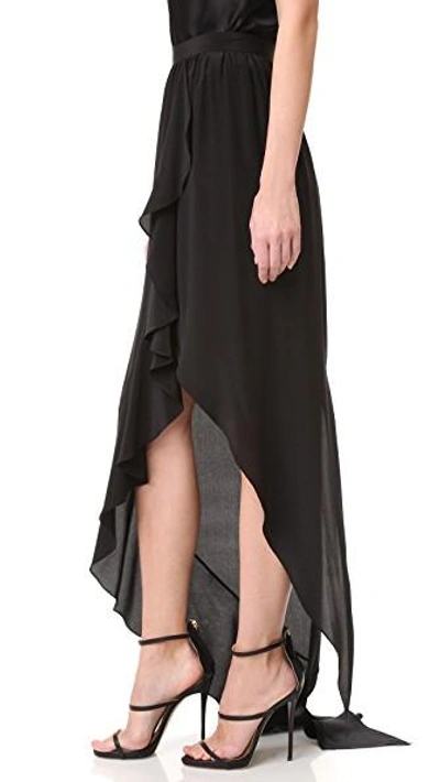Shop Juan Carlos Obando Ruffle Wrap Skirt In Onyx