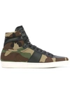 Saint Laurent Men's Sl/10h Camo-print High-top Sneakers