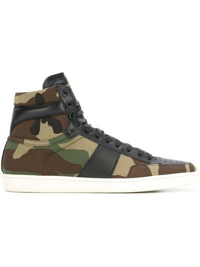 Saint Laurent Men's Sl/10h Camo-print High-top Sneakers