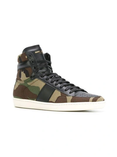 Saint Laurent Men's Sl/10h Camo-print High-top Sneakers