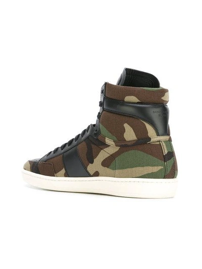 Saint Laurent Men's Sl/10h Camo-print High-top Sneakers