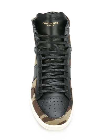 Saint Laurent Men's Sl/10h Camo-print High-top Sneakers