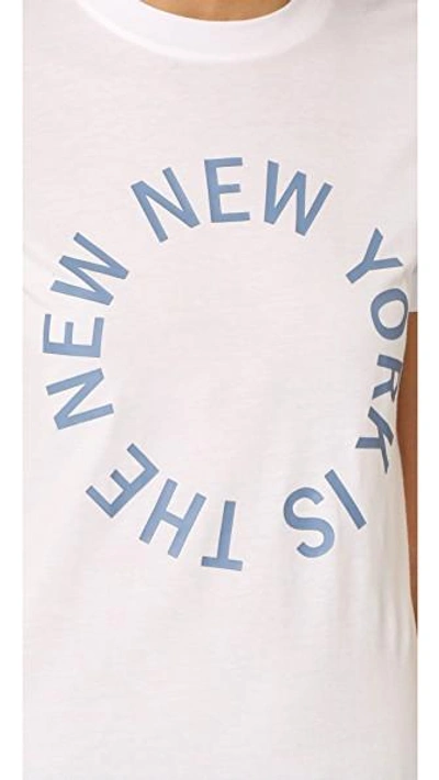 Shop Dkny New York Logo Crew In White/cadet