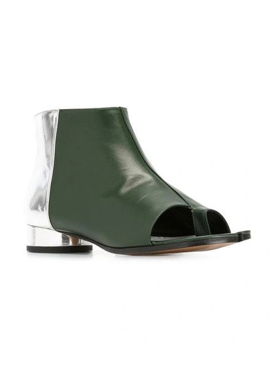 Shop Maison Margiela Open Toe Ankle Boots In Green