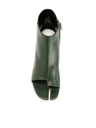 Shop Maison Margiela Open Toe Ankle Boots In Green