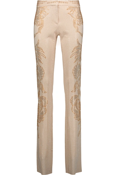 Just Cavalli Studded Stretch-jersey Slim-leg Pants