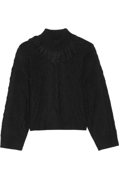 Tanya Taylor Ruth Fringed Open-knit Alpaca-blend Sweater