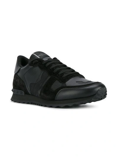 Valentino Garavani Black Camo Rockrunner Sneakers | ModeSens