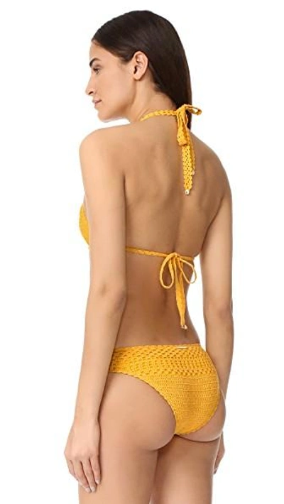 Shop Stella Mccartney Crochet Bikini Set In Yellow
