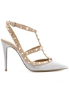 Valentino Rockstud 100mm Pumps In Grey