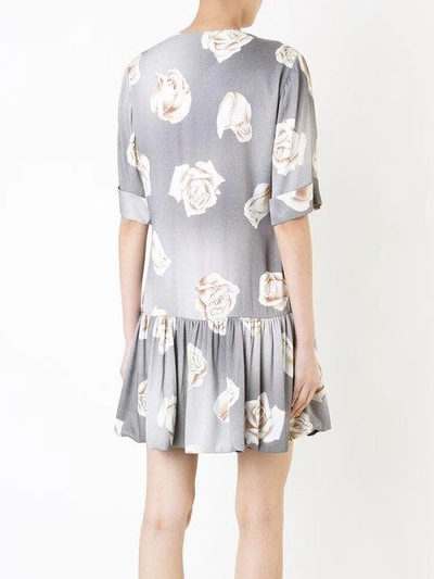 Shop Boutique Moschino Floral Print Dress - Grey
