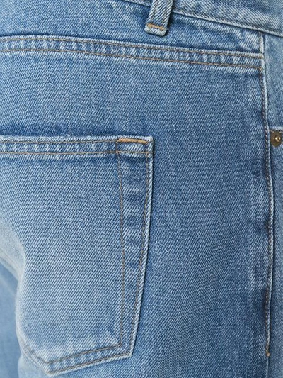 Shop Saint Laurent Classic Distressed Jeans In Blue