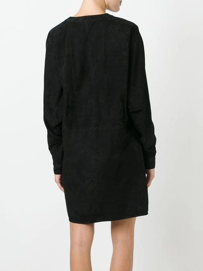 Shop Balmain V-neck Mini Dress - Black