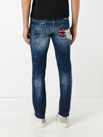 Shop Dsquared2 Slim Distressed Patch Jeans