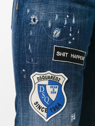 Shop Dsquared2 Slim Distressed Patch Jeans