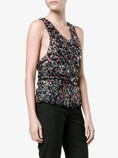 Shop Haider Ackermann Sequin Embellished Sleeveless Top In Black