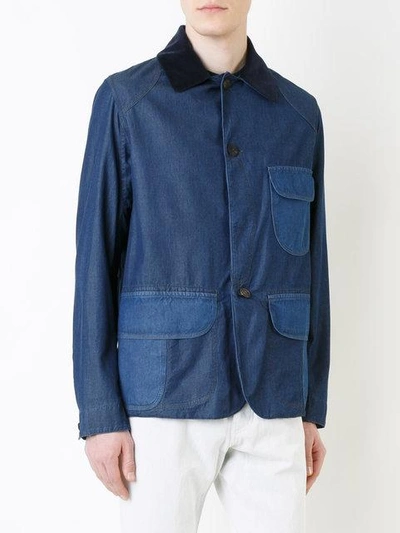 Shop Kent & Curwen Fitted Denim Jacket In Blue