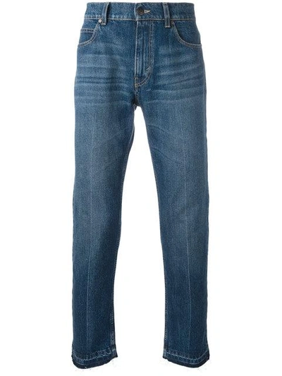 Shop Stella Mccartney Frayed Hem Jeans In Blue