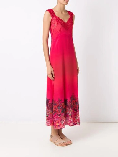 Shop Amir Slama Lace Detail Dress - Pink