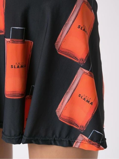 Shop Amir Slama Printed A-line Skirt - Black