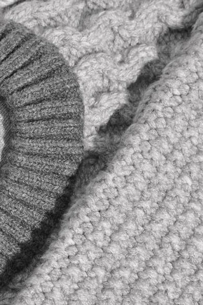 Shop Burberry Cotton-blend Jersey And Cable-knit Cape