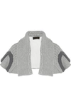 BURBERRY Cotton-blend jersey and cable-knit cape