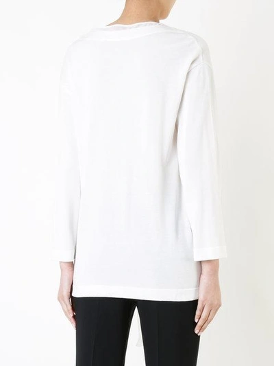 Shop Alberta Ferretti Lace Up Blouse In White