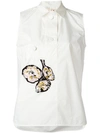 Marni Sleeveless Appliqué Shirt - White In White