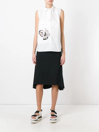 Marni Sleeveless Appliqué Shirt - White In White