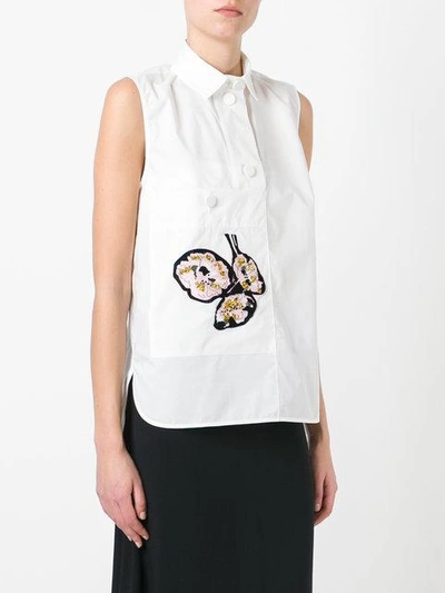 Marni Sleeveless Appliqué Shirt - White In White