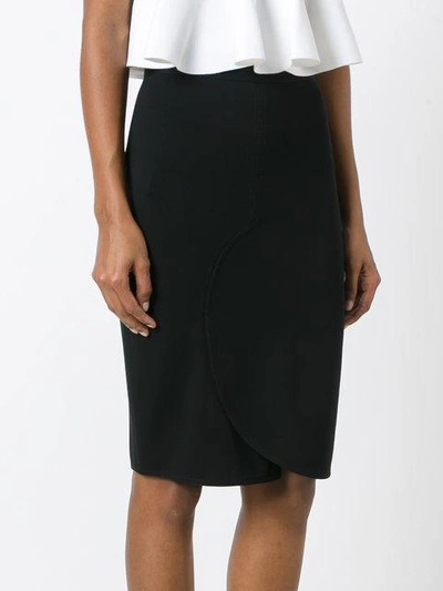 Shop Givenchy Curved Front Pencil Skirt - Black